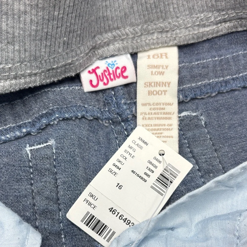 Justice Blue Denim with Gray Knit Waistband
